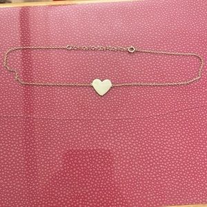 Gold heart choker necklace